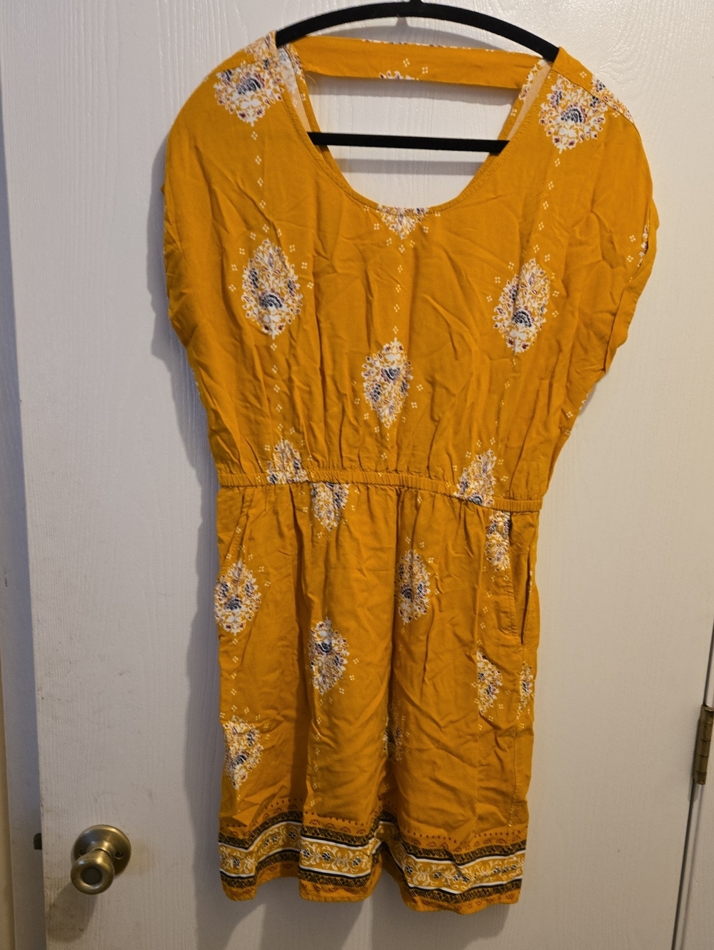Pink Republic Mustard Yellow Boho Print Dress - L10